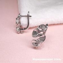 Заготовка д/серег англ.заст. "Вензель" нерж. сталь 10*16мм арт.ИВ-1014 никель