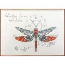 M/М-1872 "Стрекоза механическая" Набор для вышивания мулине PANNA 28*20см