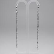 Серьги с цепочкой 1,5*10см арт.ИВ-492 серебро (нержавеющая сталь)