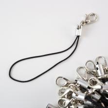 Основа для брелка 7см (нить нейлон d-1мм) арт.ФУ-11037 черный/никель