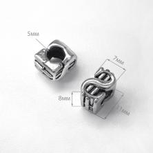 Разделители для бусин металл 11*7*8/5мм "Доллар" арт.7822724 никель (12шт)