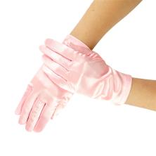 Карнавальный аксессуар перчатки атласные 22см арт.ФУ-10982 розовый