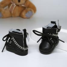 Ботинки для кукол 50*25мм с цепью арт.ИВ-610 черный
