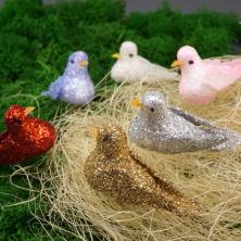 Птичка с блестками 4*2,5см арт.SF-7838 ассорти