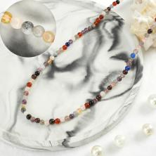 Бусины Микс "Кварц/Агат/Аметист/Лазурит/Гранат/ Халцедон/Сердолик" 4мм 38см арт.14971 (100бусин)