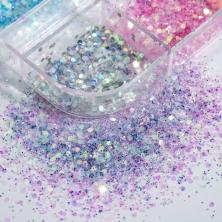 Блестки в контейнере 12цв 13*5см арт.9880054 мик