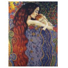 8477 "Любовь матери" Рисунок на ткани "Конек" частичная вышивка 29*39см