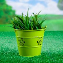 Кашпо Ведро  9,5*9,5*7см арт.3924631 салатовый