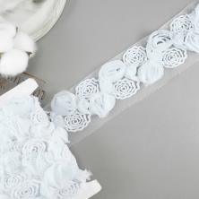 Тесьма на сетке 50мм арт.YF-2005 белый