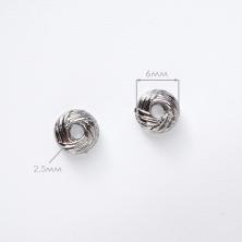 Бусины с родиевым покрытием 6*3мм арт.ИВ-295 никель (10шт)