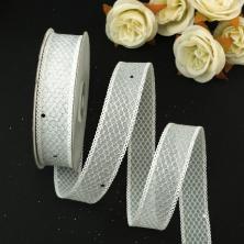 Лента капрон 25мм с сеточкой и блестками арт.SF-3482