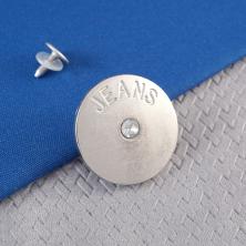 Пуговица джинсовая со стразами 30мм "JEANS" арт.S-29
