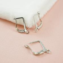 Швензы для сережек с английской застежкой из нержавеющей стали 15мм арт.SF-7295 серебро