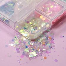 Набор Пайетки-перламутр арт.9855085 ассорти (6гр) (светятся в темноте)