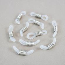 Коннектор 2см d-2,3мм для очков силиконовый арт.8912 прозрачный/серебро