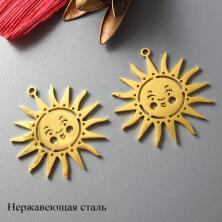 Подвеска "Солнце" 27*30мм арт.ИВ-827 золото (нержавеющая сталь)