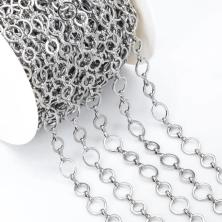 Цепь с разъемными звеньями для создания бижутерии 8-10мм арт.ИВ-145 никель (нержавеющая сталь)