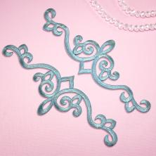 Термоаппликация "Орнамент" 60*180мм арт.3165 серо-голубой