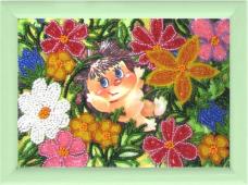 932 "Ежик в цветах" Рисунок на ткани "Butterfly" 17*12см