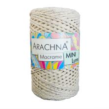 Шнур х/б плетеный 3мм "Macrame Mini Lurex" натуральный/серебро (250гр/200м)