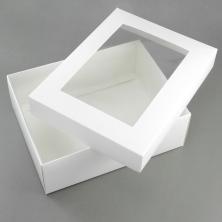 Коробка крафт с окошком 30*23*9см арт.SF-7168 белый
