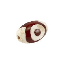 Бусина Дзи 3-х глазая 16*12мм отв-е 0,5мм сердолик арт.BDZS-030-4 белый/коричневый