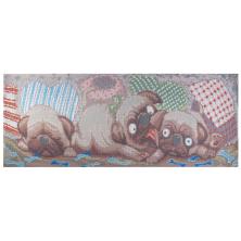 1218 "Игривые мопсы" Рисунок на ткани "Конек" 25*65см