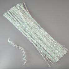 Проволока шенил металлик 0,6*30см белый перламутр (50шт)