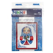 Набор для вышивания мулине и бисером PANNA арт.NM/НМ-1758 "Русская матрешка. Зима" 22*29см