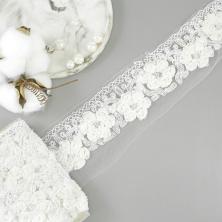 Тесьма на сетке 65мм арт.YF-2001 молочный