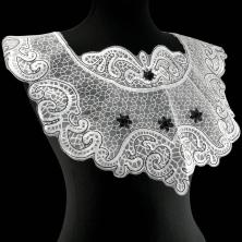 Воротник капрон пришивной 460*255мм арт.8260 белый/черный