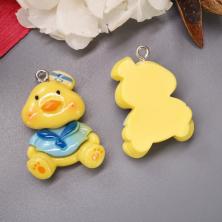 Подвеска акрил "Уточка матрос" 27*20мм арт.ИВ-396 желтый/микс