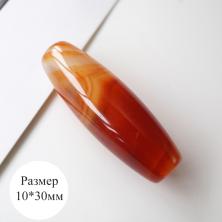 Бусины из натурального камня "Сердолик" 10*30мм арт.ИВ-1003/1