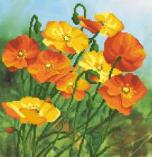 Г-030 "Красные маки" Рисунок на ткани "М.П.Студия" 40*40см