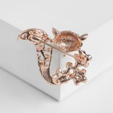 Брошь "Лиса" 45*35мм со стразами арт.5375012 золото