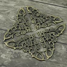 Накладка уголок для шкатулок  35*35мм арт.MMG-002 бронза