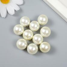 Заготовка для серег (пусет) с несквозным отверстием 16мм арт.9294044 белый (10шт)