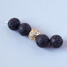 Бусины металл со стразами 8*6мм отв.4мм арт.ИВ-955 золото (нерж.сталь)