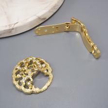 Застежка шубная со стразами арт.А-114 золото