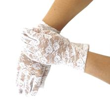 Карнавальный аксессуар перчатки гипюр 22см арт.CC-2246 белый