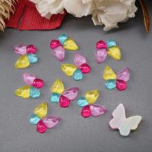 Декор "Бабочка" пластик 9*9,5мм арт.ИВ-660 ассорти