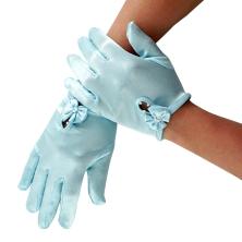 Карнавальный аксессуар перчатки атласные 17см арт.СС-6858 голубой