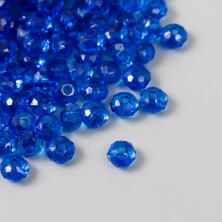 Бусины акрил граненые 6*4мм арт.5131772 синий (20гр) (220±5шт)