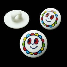 Пуговица "Солнышко" 12мм 20l арт.AY-9968 белый/микс-276