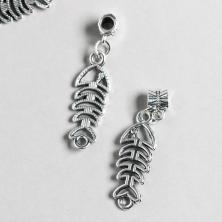 Шармик "Рыбий скелет" 15*31мм d-2,5мм арт.7822754 серебро