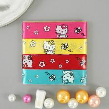 Набор лент атласных 20мм "HELLO KITTY" арт.ФУ-3320 ассорти-1 (4шт*1м)
