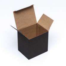 Коробка крафт№1 (гофра) 12*12*9,5см арт.9596977 черный