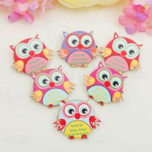 Брошь "Совушки ассорти" 25*25мм арт.1886107 микс