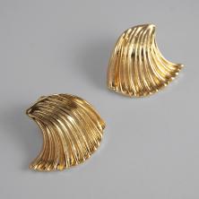 Серьги "Волна" 26*28мм арт.ИВ-451 золото
