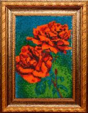 Вышиваем бисером арт.B-95 "Красные розы" Набор для вышивания бисером 12*19см